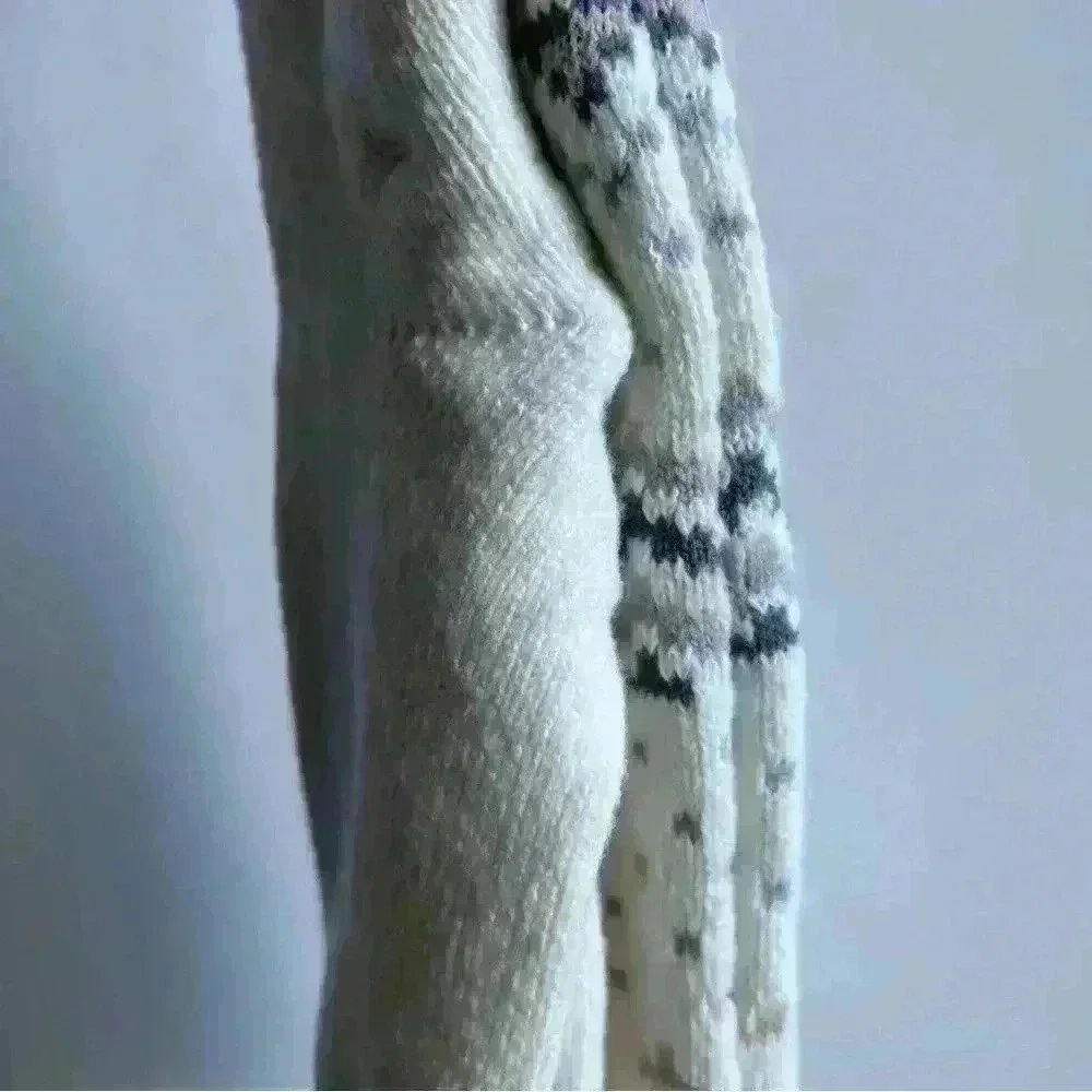 NWT Muk Luk White Ivory Retro Knee High Socks 6-11 - Socks Gift Idea - Picture 6 of 9